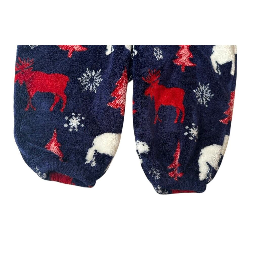 Vtg Quality Goods Canada Blue Moose Polar Bear Plush Fleece Bunting Snowsuit 24M - Picture 2 of 9